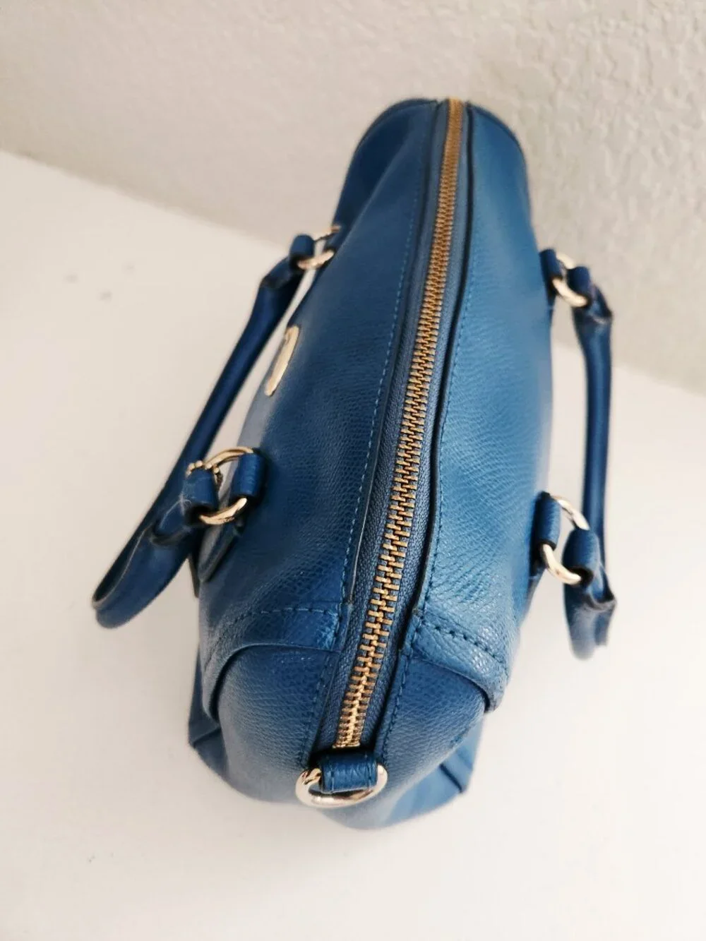 Coach Mini Bennett Blue Leather Crossbody/Satchel Bag Purse